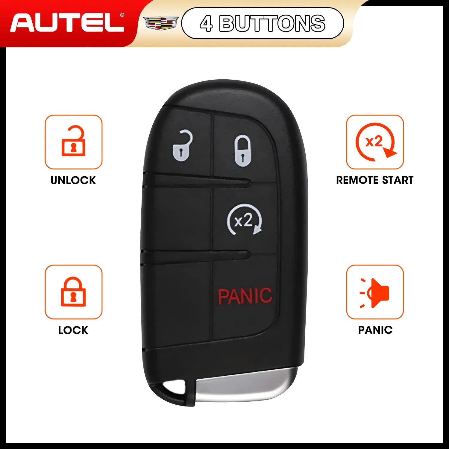Autel IKey IKEYCR4PR Universal Smart 4-button Key for Chrysler