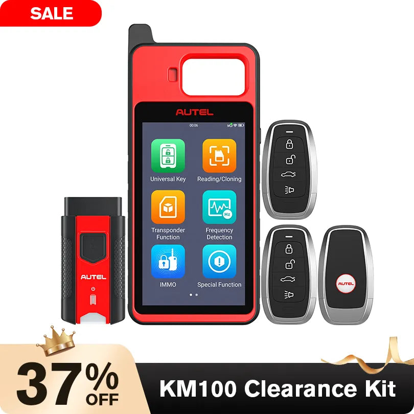 [Clearance Sale]Autel MaxiIM KM100(X) Key Fob Programming Tool, 60S Key Generation and IMMO Learning, Chip Read/Write /Cloning, Free Autel Universal Programmable Smart Key