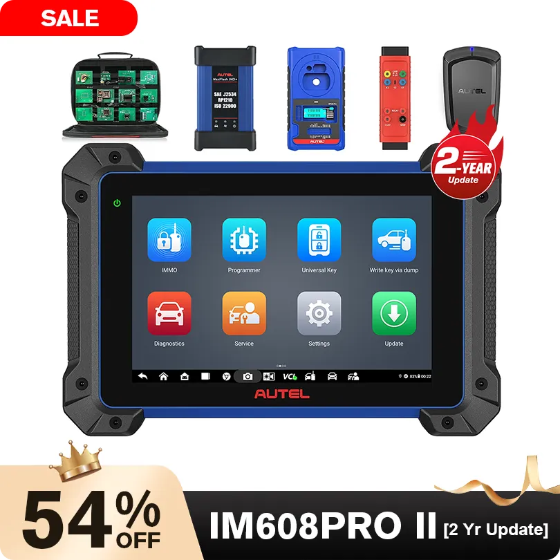 [2-Year Update] Autel MaxiIM IM608 PRO II Full Kit Scanner for Car IMMO Key Fob Programming Tool with XP400 PRO Chip Programmer, J2534 Online ECU Coding, All System Diagnostics Above MS908, CAN FD& DOIP