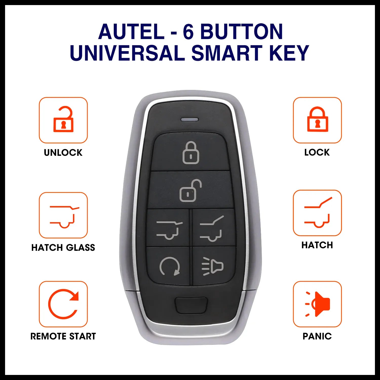 Autel IKey IKEYAT6PRHG Universal Car Key 6 Buttons Work with KM100 ...