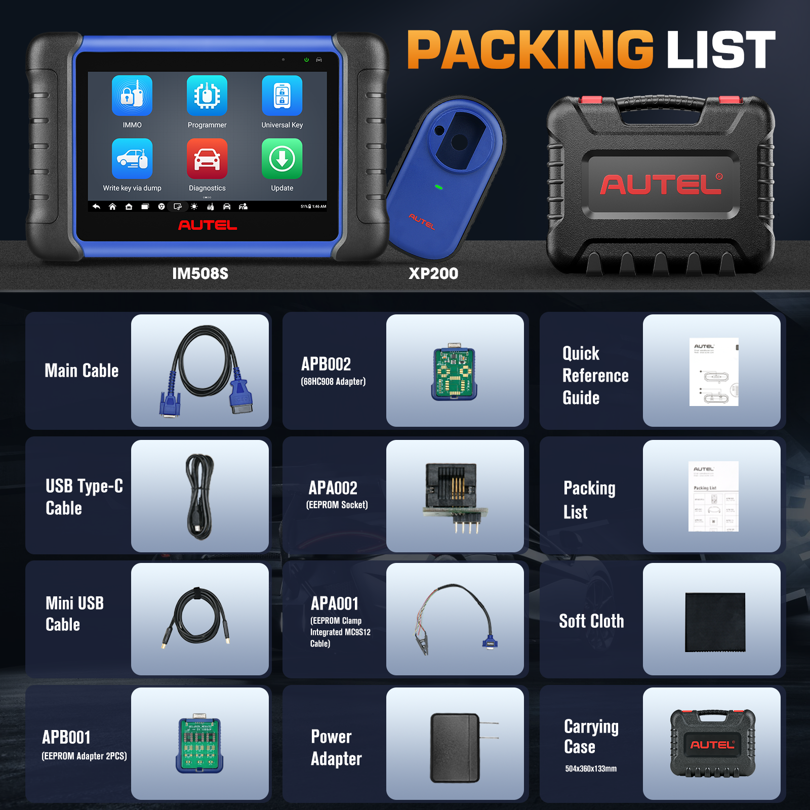 Autel MaxiIM IM508S Car Key Programmer, OE-Level Diagnostics Scanner ...