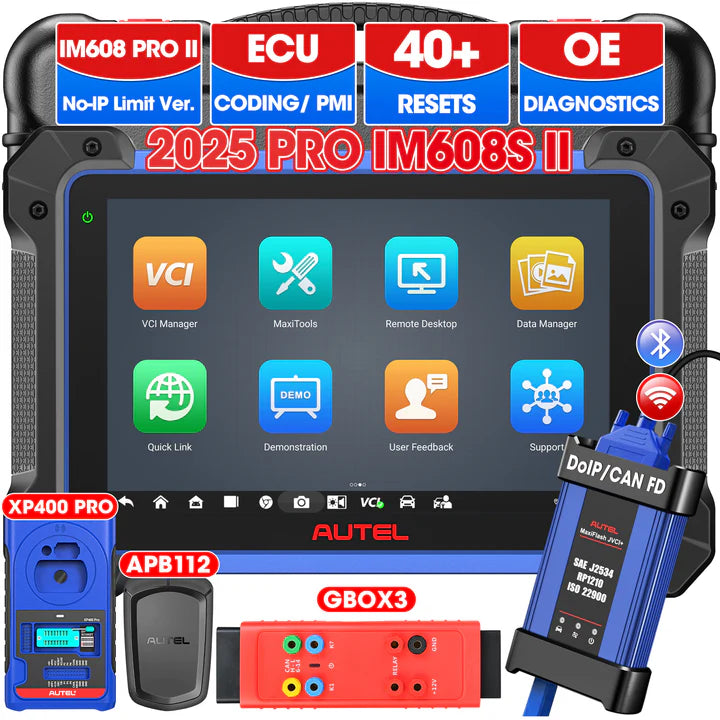 [2-Years Free Update] Autel MaxiIM IM608 PRO II Scanner for Car IMMO Key Fob Programming Tool with XP400Pro Chip Programmer, J2534 ECU Programmer, All System Diagnostics, CAN FD& DOIP